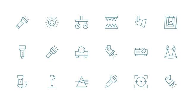Beam including 18 Minimal Line Illustrations Simple Icons for Interface and Wireframes vector