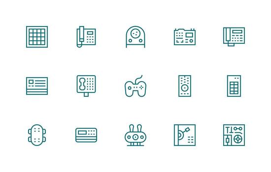 15 Regular Line Icons for Buttons Graphics Clean Set for Layout Prototypes vector