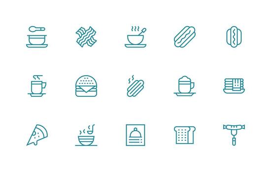 15 regular línea íconos para cena gráficos usuario interfaz íconos para digital productos vector