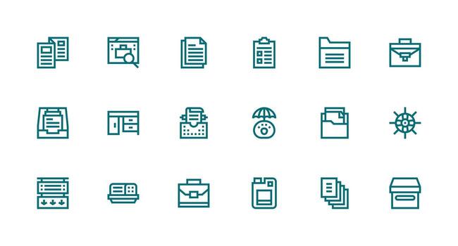 18 fuerte carrera línea íconos para archivos gráficos todas dispositivo compatible icono conjunto vector