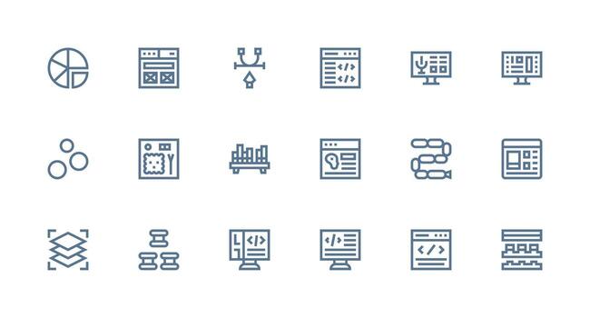 Strong Stroke Line Style Elements Icons with 18 Vectors Icons Built for Visual Consistency Pack
