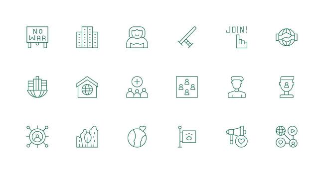 Minimal Line Icons from Community Set with 18 Vectors Icon Set for Apps