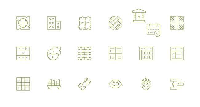 Modular Visual Pack containing 18 Minimal Line Icons Clean Icon Set Icon Pack for UI Projects vector