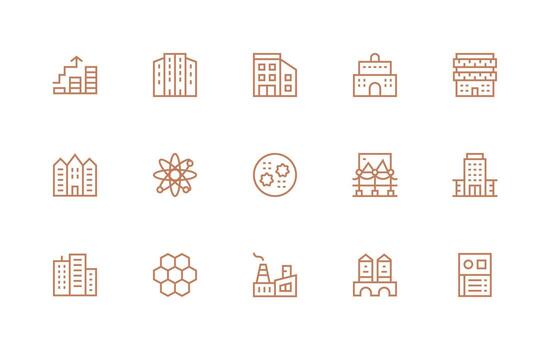 Structure Icon Collection with 15 Regular Line Designs Versatile Icon Collection for Designers vector