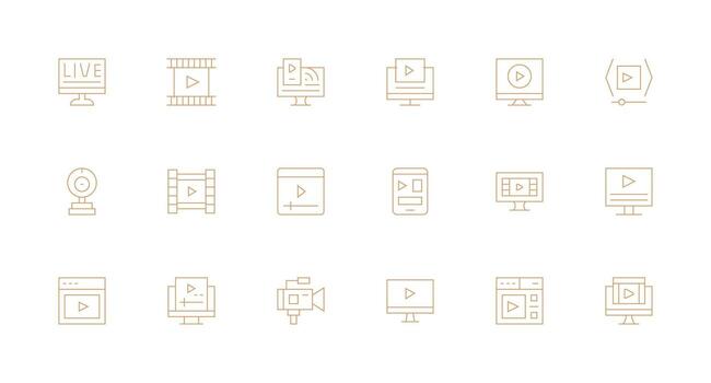 18 Minimal Line Icons for Online Graphics Interface Icons for Daily Use vector