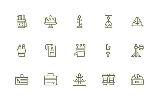 Holder Icon Collection with 15 Regular Line Designs Core Icon Collection for Daily Tasks vector