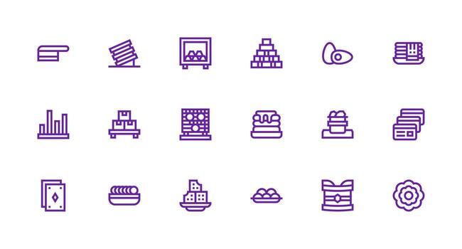 Stacked Icon Set with 18 Strong Stroke Line Graphics Balanced Icon Set for Functional Design vector