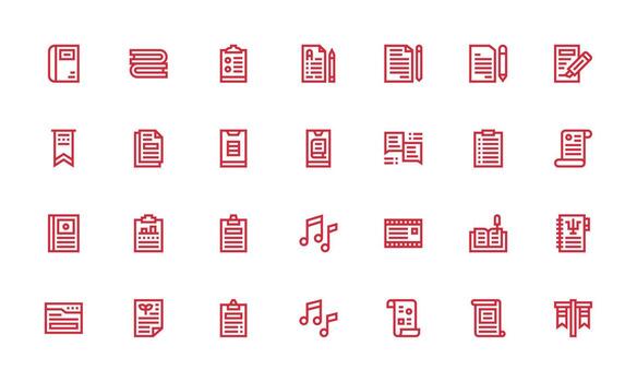 28 Bold Line Style Icons from Notes Collection Balanced Icon Set for Functional Design vector