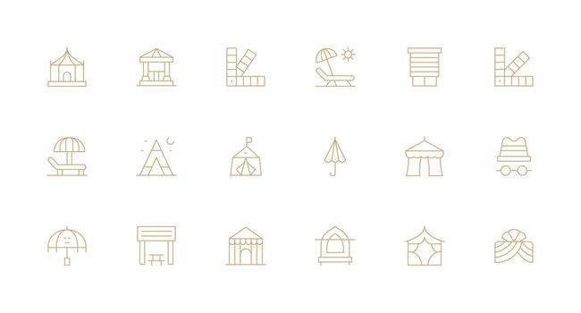 18 Minimal Line Designs for Shade Icons Clean Icon Collection for Web Use vector