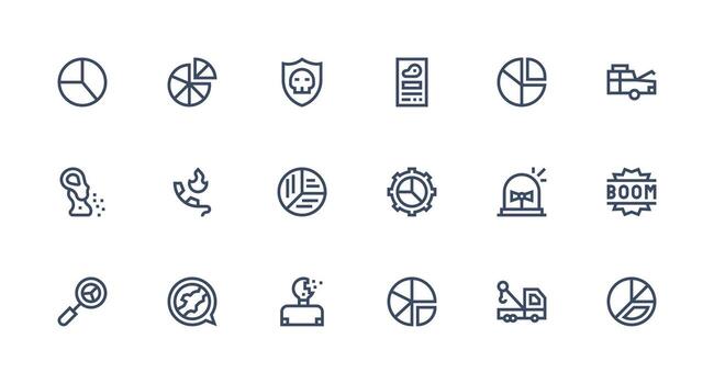 Breakdown Visual Pack containing 18 Strong Stroke Line Icons Scalable Icons for All Themes vector