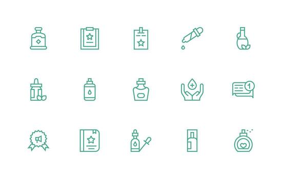 Essential including 15 Regular Line Illustrations Responsive Icon Set for Flexible Layouts vector