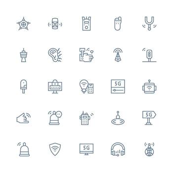 inalámbrico diseño íconos presentando 25 en medio carrera contorno estilo completar icono haz para web diseño vector