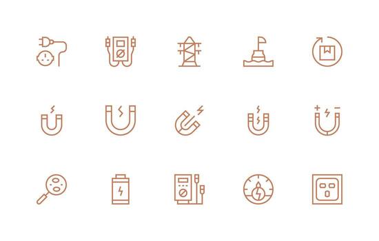Current Visual Pack containing 15 Regular Line Icons UI-Ready Icon Collection vector