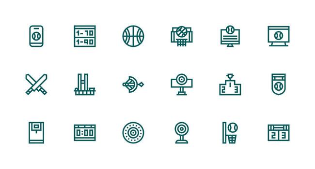 marcador icono conjunto con 18 fuerte carrera línea gráficos núcleo icono colección para diario Tareas vector