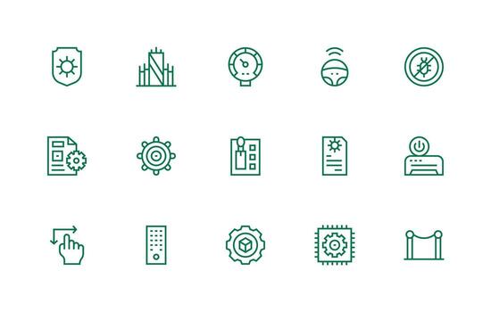 15 Regular Line Icons for Control Graphics Icon Pack for UI vector