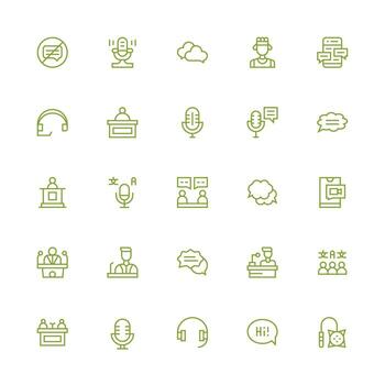 Medium Stroke Outline Icons from Talk Set with 25 Vectors Icon Collection Set