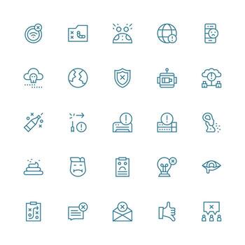 25 Icons for Failure in Medium Stroke Outline Format Basic Icon Series vector