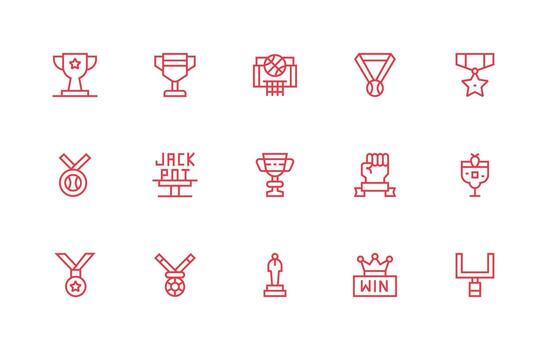 Victory Visual Pack containing 15 Regular Line Icons Well-Structured Icons for Creative Use vector