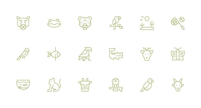 Minimal Line Icons from Fauna Set with 18 Vectors Multi-Purpose Icon Set