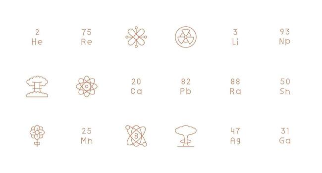 Minimal Line Icons from Atomic Set with 18 Vectors Clear and Concise Icon Set Collection