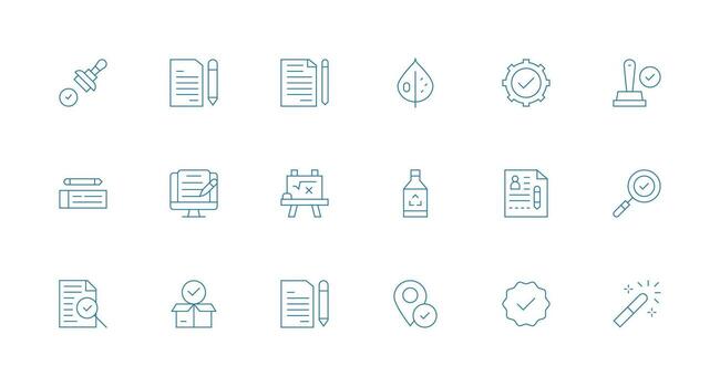 Correct featuring 18 Icons in Minimal Line Design Modern Line and Glyph Icon Series vector