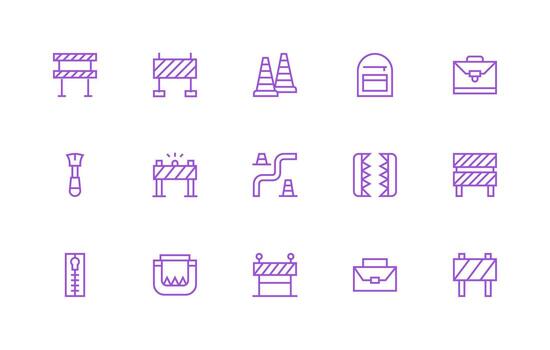 15 Regular Line Designs for Closure Icons UI and UX Focused Icon Collection vector