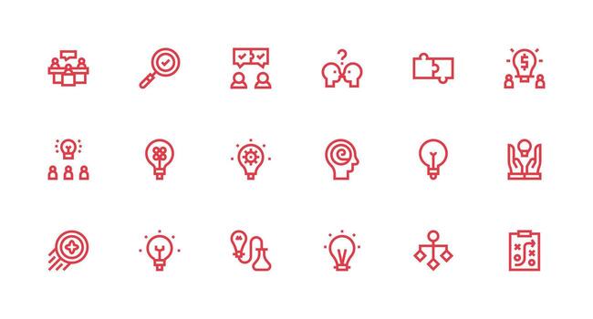 18 Strong Stroke Line Designs for ProblemSolving Icons Icon Set vector