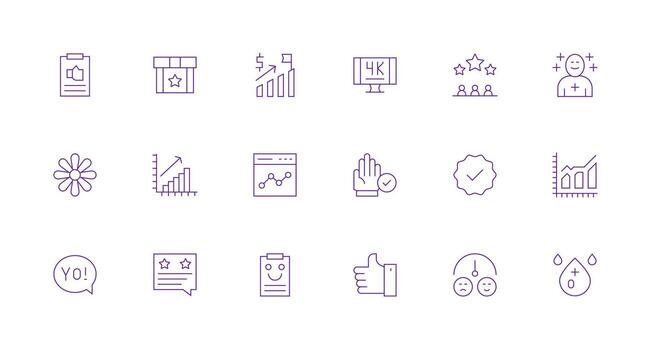 Positive Set with 18 Minimal Line Icons Core Icon Collection for Daily Tasks vector