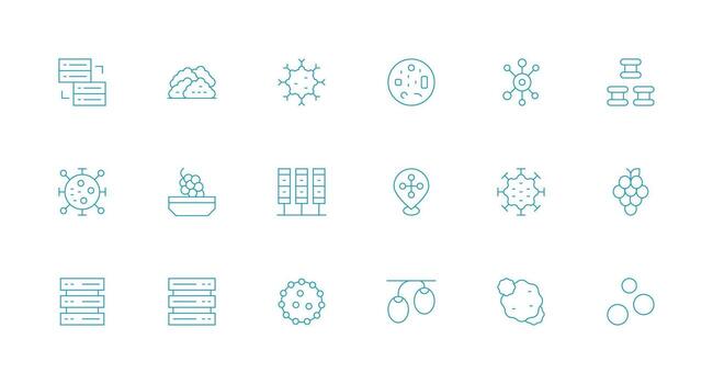 racimo incluso 18 mínimo línea ilustraciones reutilizable icono conjunto vector