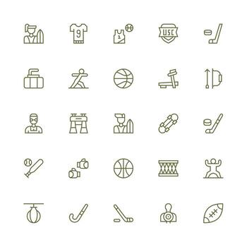 atleta diseño íconos presentando 25 en medio carrera contorno estilo usuario interfaz íconos para digital productos vector