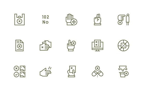 Deny featuring 15 Icons in Regular Line Design Icon Pack for UI vector