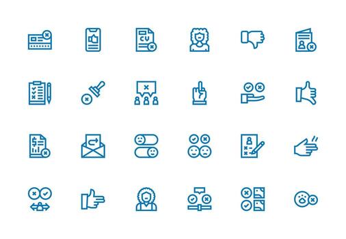 Thick Line Line Icons from Rejection Set with 24 Vectors Complete Icon Set for Mobile Apps