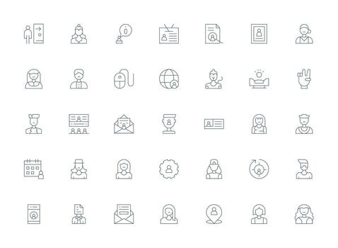 35 Light Line Vectors for User Theme Clean Icon Set Icon Pack for UI Projects
