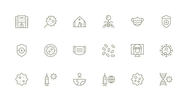 Minimal Line Icons from Pandemic Set with 18 Vectors Lightweight Icon Series for Fast Prototypes