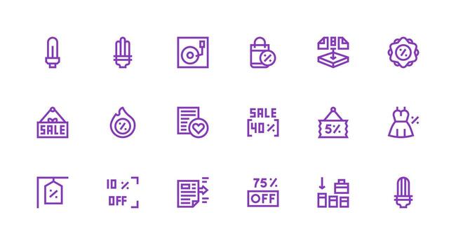 18 Strong Stroke Line Icons for Saving Graphics UI and UX Focused Icon Collection vector
