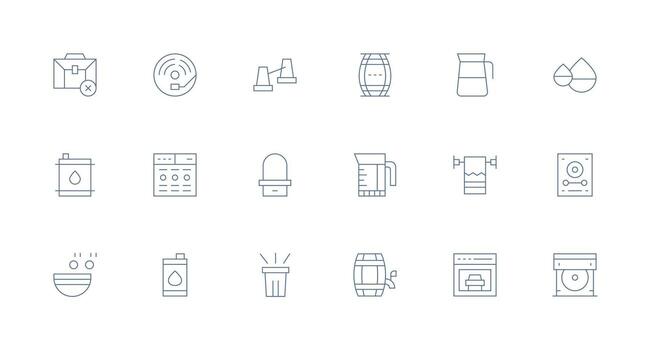 Capacity Icon Set with 18 Minimal Line Graphics Creative Icon Set vector
