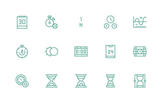 15 Regular Line Vectors for Period Theme Versatile Icon Collection for Designers