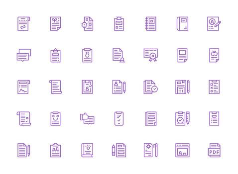 35 Regular Clean Line Icons for Form Graphics Flat Icon Set vector