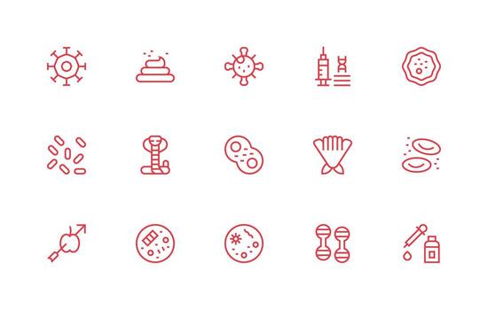 biológico visual paquete conteniendo 15 regular línea íconos icono conjunto para proyectos vector