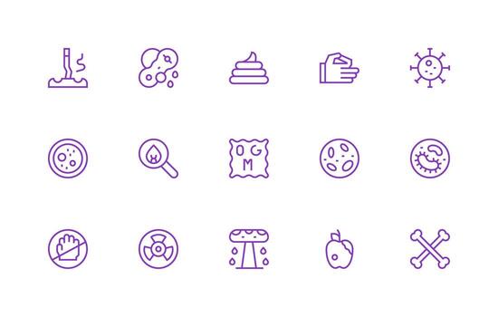 15 Regular Line Style Icons from Contamination Collection Neatly Designed Icons for Web Platforms vector