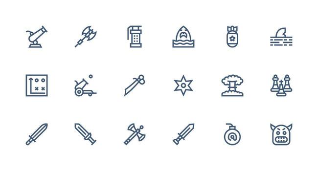 Attack including 18 Strong Stroke Line Illustrations Icons Built for Visual Consistency Pack vector