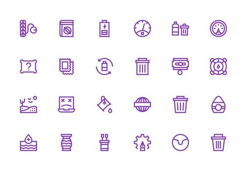 grueso línea línea estilo vacío íconos con 24 vectores claro y conciso icono conjunto colección