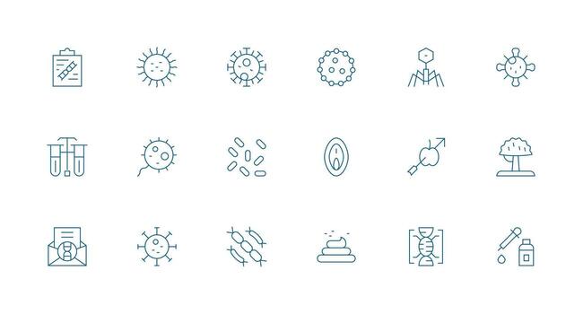 Minimal Line Icons from Biological Set with 18 Vectors Detailed Icon Collection for Design Systems