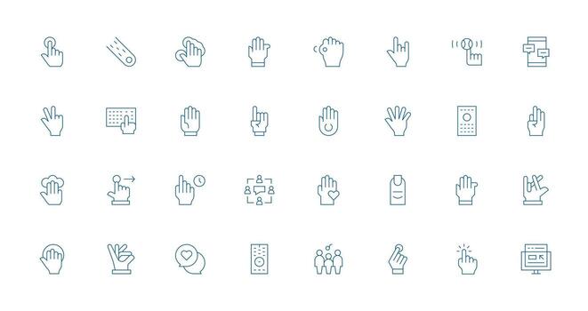 Thin Line Icons from Interact Set with 32 Vectors UI-Ready Icon Collection