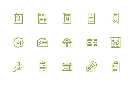 15 Regular Line Designs for Procedure Icons Scalable Icons for All Themes vector