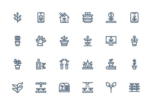 Sprout Design Icons featuring 24 in Thick Line Line Style Icon Set for Projects vector