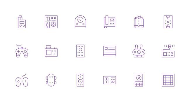 Buttons including 18 Minimal Line Illustrations UI Icon Set vector