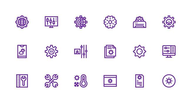 Adjust Icon Collection with 18 Strong Stroke Line Designs Core Icon Collection for Daily Tasks vector