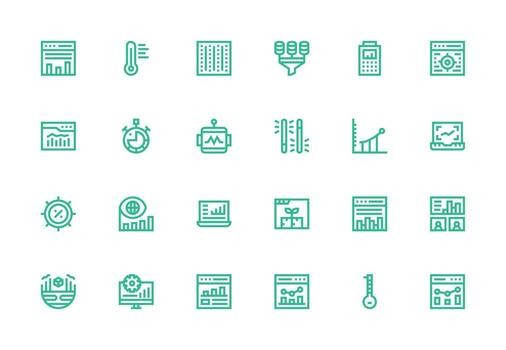 Thick Line Line Icons from Analytics Set with 24 Vectors Icon Set for Web