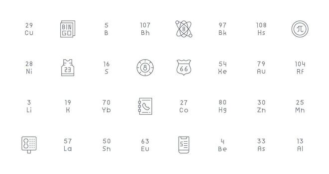 32 Delgado línea íconos para número gráficos completar icono haz para web diseño vector